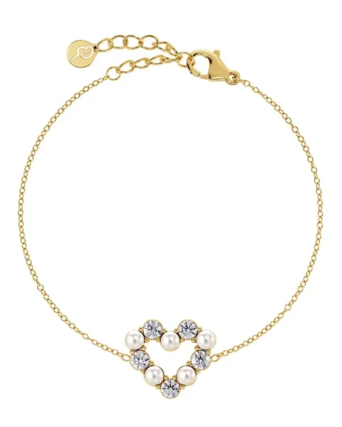 Affinity Pearl Heart Bracelet Gold
