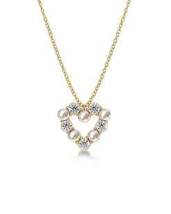 Affinity Pearl Heart Necklace Gold