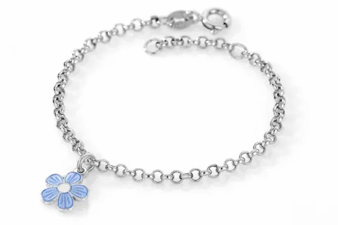 Armband ljusblå blomma