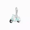 Charm-hängsmycke turkosa skoter silver