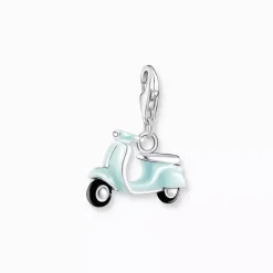 Charm-hängsmycke turkosa skoter silver
