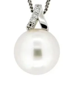 Hänge 18k 0,015ct w/si Pärla