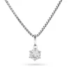 Hänge 14k vitguld 5mm cz inkl silverkedja