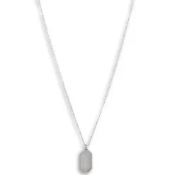 Necklace stål mattad bricka