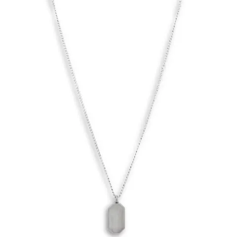 Necklace stål mattad bricka