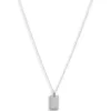 Necklace stål med mattad bricka