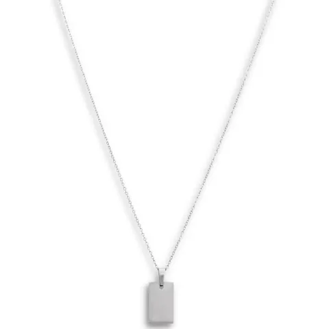 Necklace stål med mattad bricka