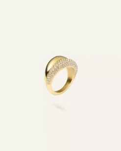 PAVÉ daring gold ring strl 54