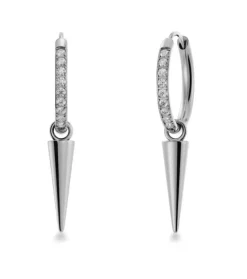 Peak Hoops Sparkle Steel
