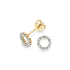 Örhänge 18k guld cirkel cz