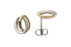 Örhänge 18k r/v guld 0,05ct w/si