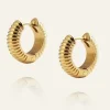 Ribbed Hoops Gold small