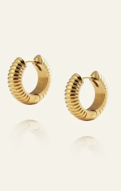 Ribbed Hoops Gold small