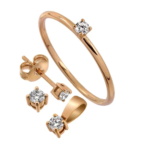 Stjärnringen Startring 18k rg 0,05ct TW-p strl 52