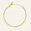 Thin rope bracelet gold medium