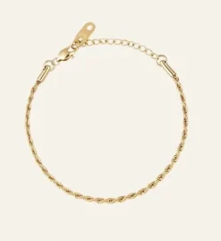 Thin rope bracelet gold medium