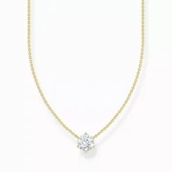 Thomas Sabo gold plated necklace white cz